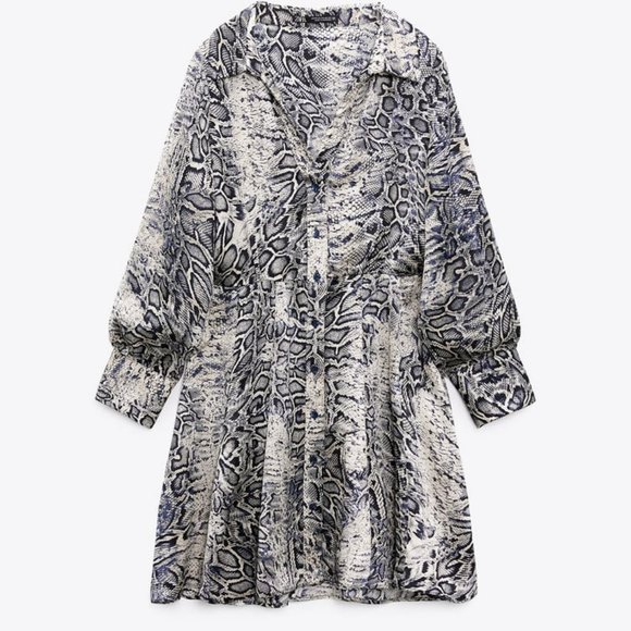 Zara Animal Print Mini Dress Size L, XL - Picture 4 of 6